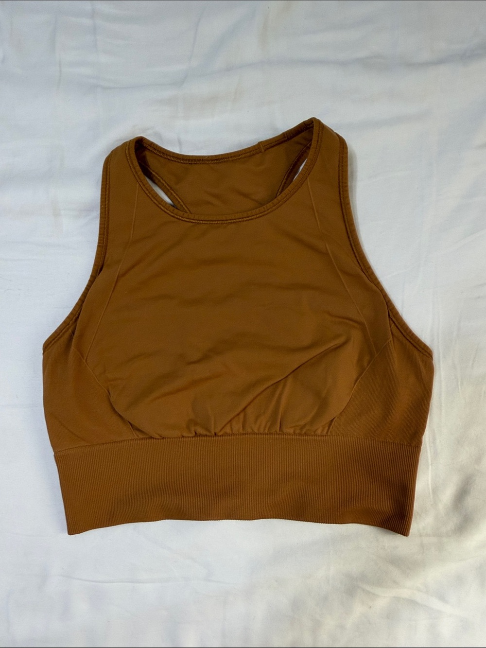 lululemon athletica High-Neck Sports Bra in Caramel